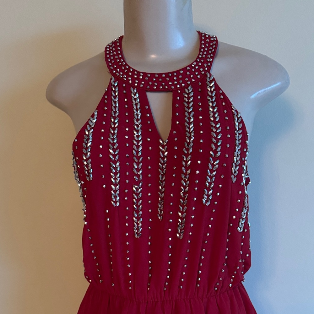 Vetry elegant Red midi Halter Dress